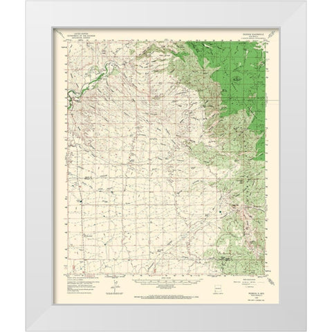 Redrock New Mexico Quad - USGS 1959 White Modern Wood Framed Art Print by USGS