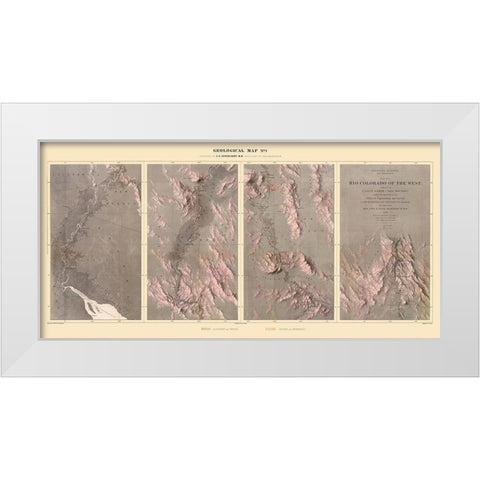 Rio Colorado of the West - Floyd 1858 White Modern Wood Framed Art Print by Floyd