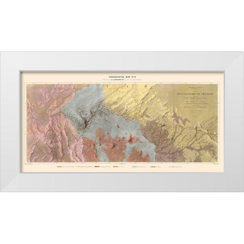 Rio Colorado of the West New - Floyd 1858 White Modern Wood Framed Art Print by Floyd