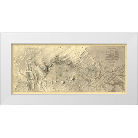Colorado River New Mexico No 2 - Floyd 1858 White Modern Wood Framed Art Print by Floyd