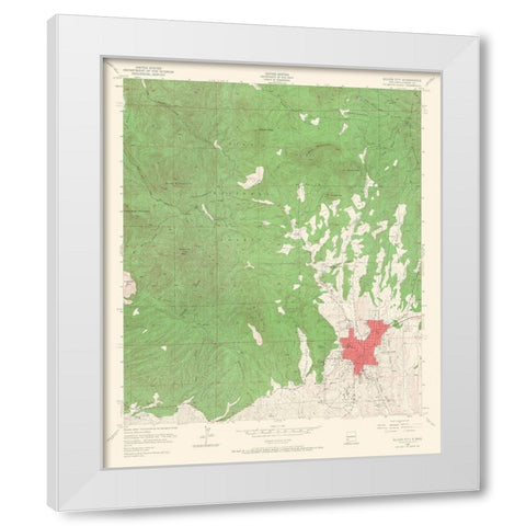 Silver City New Mexico Quad - USGS 1950 White Modern Wood Framed Art Print by USGS