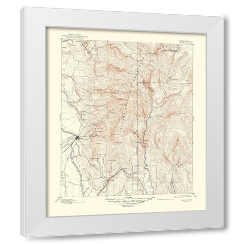 Santa Fe New Mexico Sheet - USGS 1948 White Modern Wood Framed Art Print by USGS