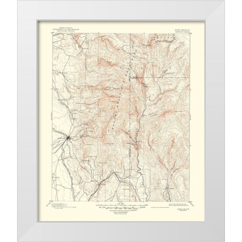 Santa Fe New Mexico Sheet - USGS 1948 White Modern Wood Framed Art Print by USGS