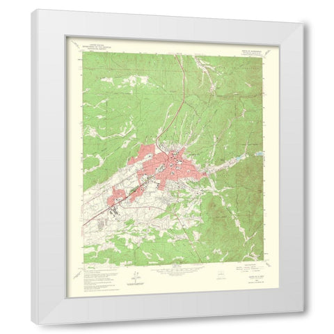 Santa Fe New Mexico Quad - USGS 1964 White Modern Wood Framed Art Print by USGS