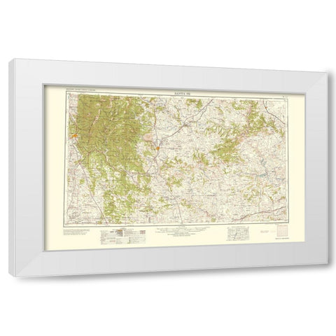Santa Fe New Mexico Quad - USGS 1958 White Modern Wood Framed Art Print by USGS