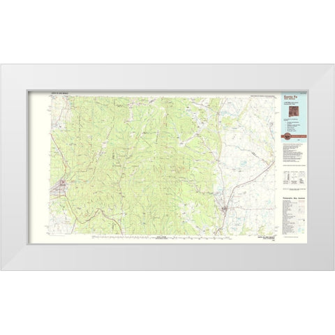 Santa Fe New Mexico Quad - USGS 1983 White Modern Wood Framed Art Print by USGS