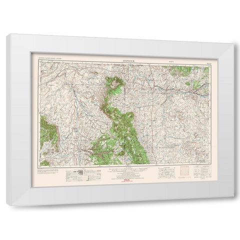Shiprock New Mexico Quad - USGS 1954 White Modern Wood Framed Art Print by USGS