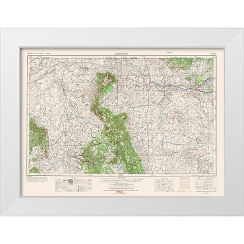 Shiprock New Mexico Quad - USGS 1954 White Modern Wood Framed Art Print by USGS