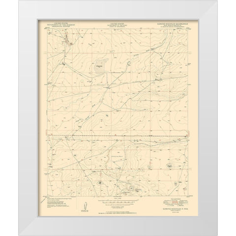 Sardine Mountain New Mexico Quad - USGS 1949 White Modern Wood Framed Art Print by USGS