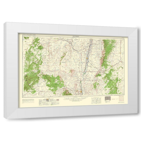 Socorro New Mexico Quad - USGS 1962 White Modern Wood Framed Art Print by USGS