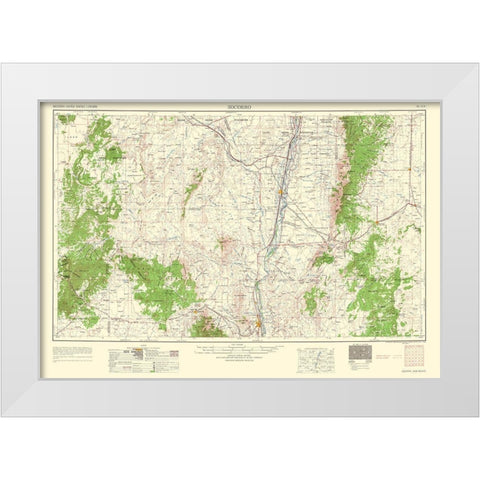 Socorro New Mexico Quad - USGS 1962 White Modern Wood Framed Art Print by USGS