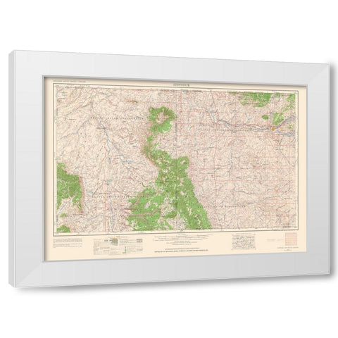 Shiprock New Mexico Quad - USGS 1963 White Modern Wood Framed Art Print by USGS