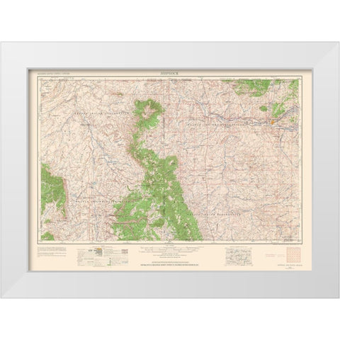 Shiprock New Mexico Quad - USGS 1963 White Modern Wood Framed Art Print by USGS