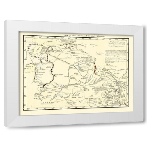 New Mexico Territory - de Miera y Pacheco 1778 White Modern Wood Framed Art Print by de Miera y Pacheco