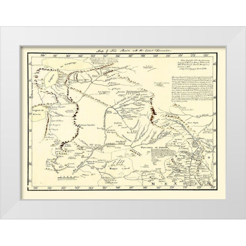 New Mexico Territory - de Miera y Pacheco 1778 White Modern Wood Framed Art Print by de Miera y Pacheco