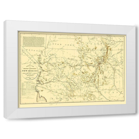 New Mexico Territory New Mexico Arizona White Modern Wood Framed Art Print by Dougal