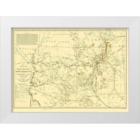 New Mexico Territory New Mexico Arizona White Modern Wood Framed Art Print by Dougal