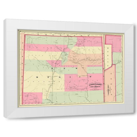 New Mexico - Asher 1874 White Modern Wood Framed Art Print by Asher