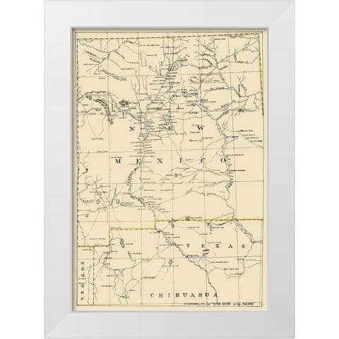 New Mexico - Holdredge 1866 White Modern Wood Framed Art Print by Holdredge