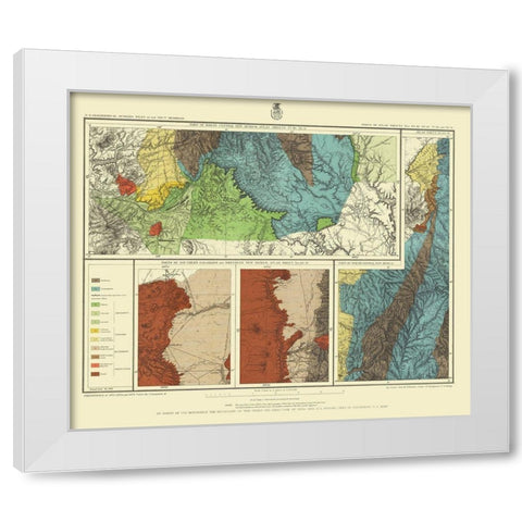 New Mexico Colorado Sheet - US Army 1886 White Modern Wood Framed Art Print by US Army