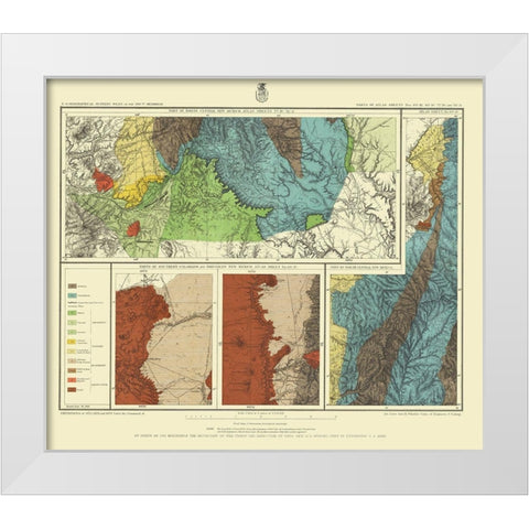 New Mexico Colorado Sheet - US Army 1886 White Modern Wood Framed Art Print by US Army