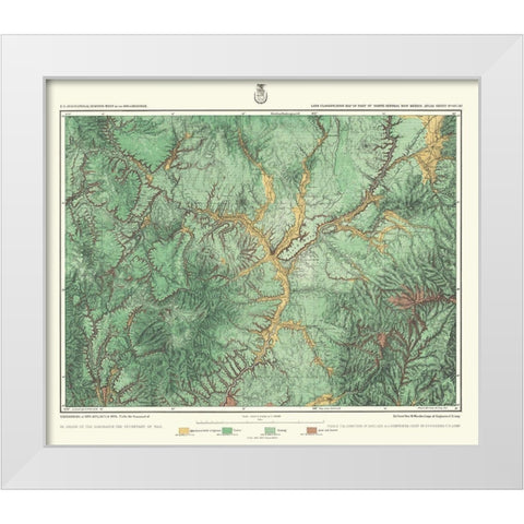 New Mexico Land Classification Sheet - US Army White Modern Wood Framed Art Print by US Army