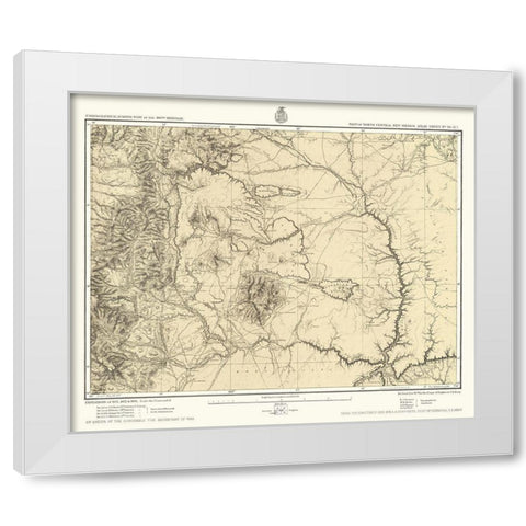New Mexico North New Mexico Sheet - US Army 1877 White Modern Wood Framed Art Print by US Army