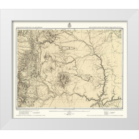 New Mexico North New Mexico Sheet - US Army 1877 White Modern Wood Framed Art Print by US Army