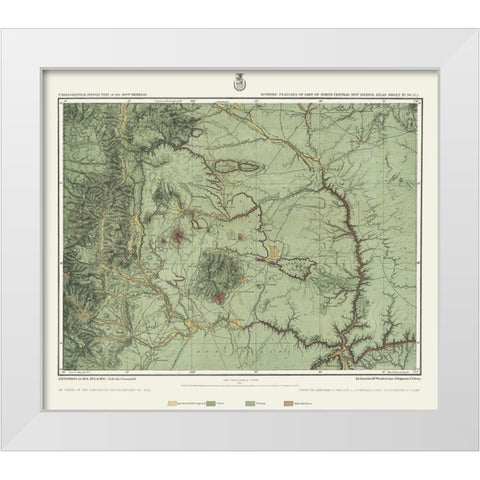 New Mexico New Mexico Economic Sheet - US Army White Modern Wood Framed Art Print by US Army