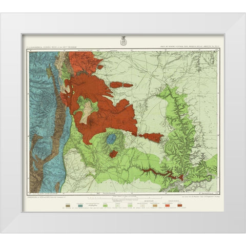 New Mexico North New Mexico Sheet - US Army 1881 White Modern Wood Framed Art Print by US Army