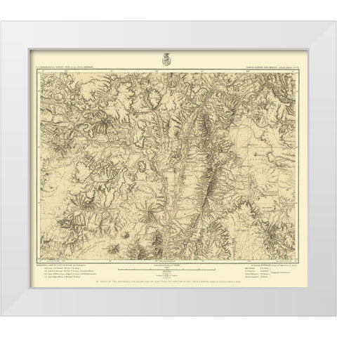 New Mexico Central New Mexico Sheet - US Army 1882 White Modern Wood Framed Art Print by US Army