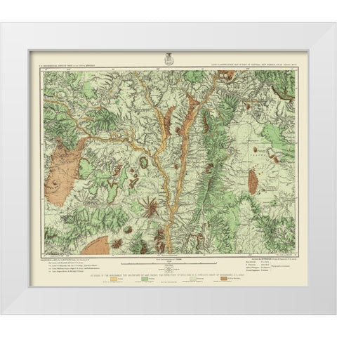 Central New Mexico Land Classification Sheet White Modern Wood Framed Art Print by US Army