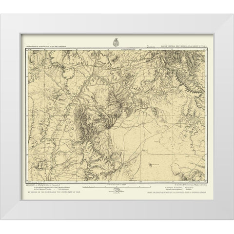 New Mexico Central New Mexico Sheet - US Army 1877 White Modern Wood Framed Art Print by US Army