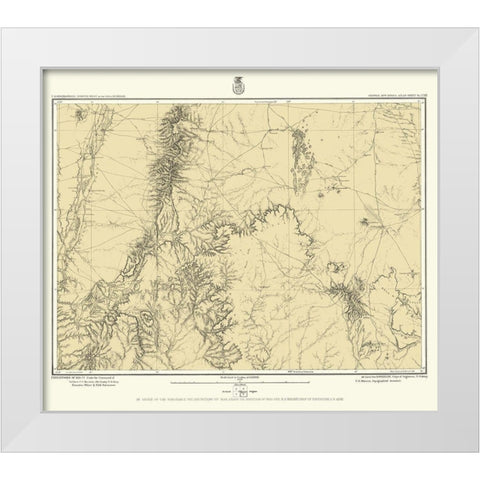 New Mexico Central New Mexico Sheet - US Army 1877 White Modern Wood Framed Art Print by US Army
