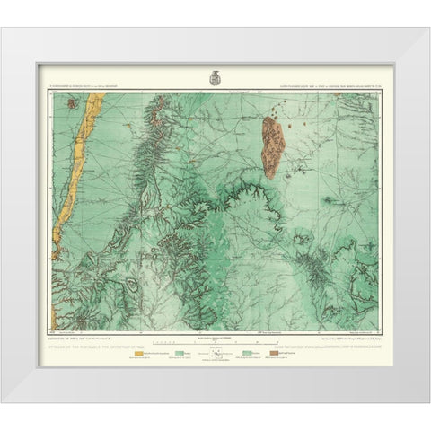 Central New Mexico Land Classification Sheet White Modern Wood Framed Art Print by US Army