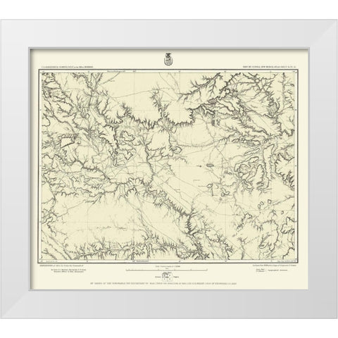 New Mexico Central New Mexico Sheet - US Army 1877 White Modern Wood Framed Art Print by US Army