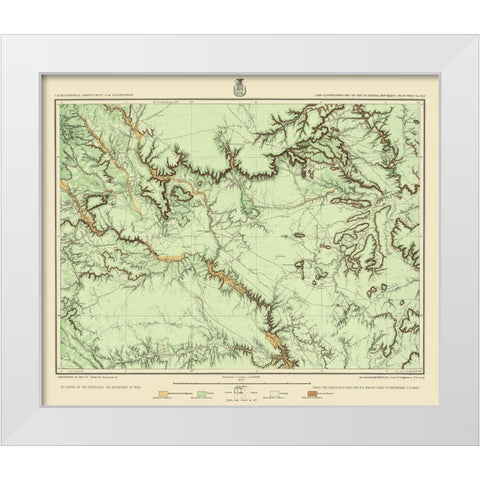 Central New Mexico Land Classification Sheet White Modern Wood Framed Art Print by US Army