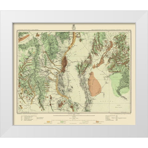 Southwest New Mexico Land Classification Sheet White Modern Wood Framed Art Print by USGS