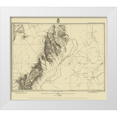 New Mexico 1 of 2 Sheet - US Army 1877 White Modern Wood Framed Art Print by US Army