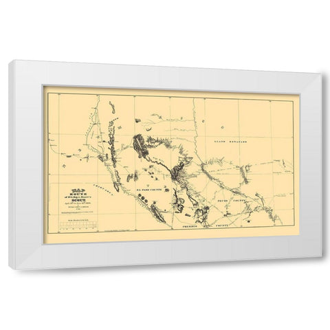 New Mexico Route - Moore 1869 White Modern Wood Framed Art Print by Moore