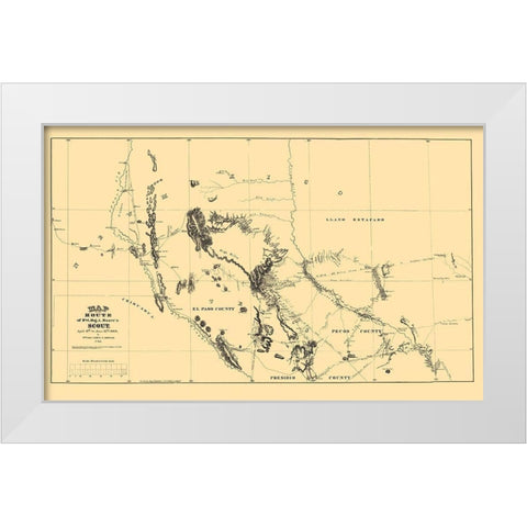 New Mexico Route - Moore 1869 White Modern Wood Framed Art Print by Moore