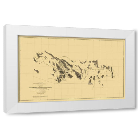 Pimas Villages to Fort Fillmore Route - Parke 1855 White Modern Wood Framed Art Print by Parke