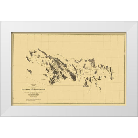 Pimas Villages to Fort Fillmore Route - Parke 1855 White Modern Wood Framed Art Print by Parke