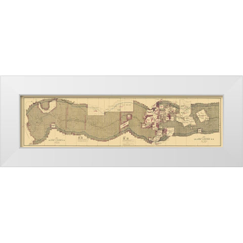Atlantic and Pacific Railroad - 1883 White Modern Wood Framed Art Print by Unknown