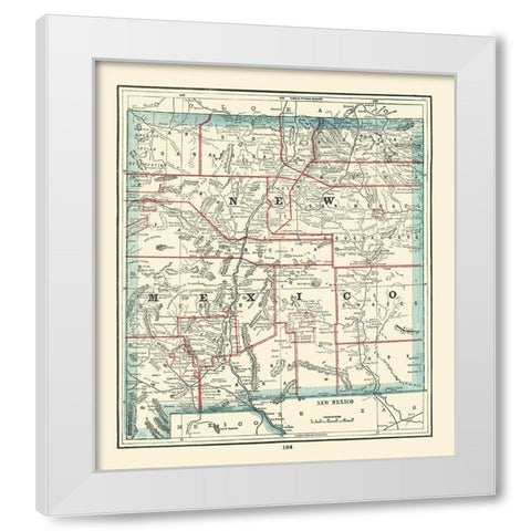 New Mexico - Rathbun 1893 White Modern Wood Framed Art Print by Rathbun