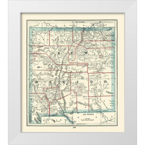 New Mexico - Rathbun 1893 White Modern Wood Framed Art Print by Rathbun