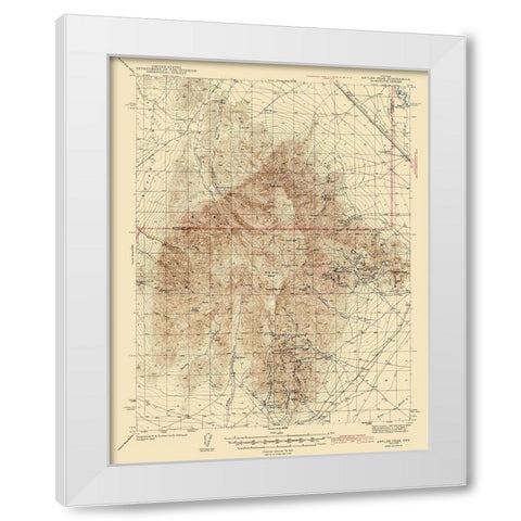 Antler Nevada Quad - USGS 1943 White Modern Wood Framed Art Print by USGS