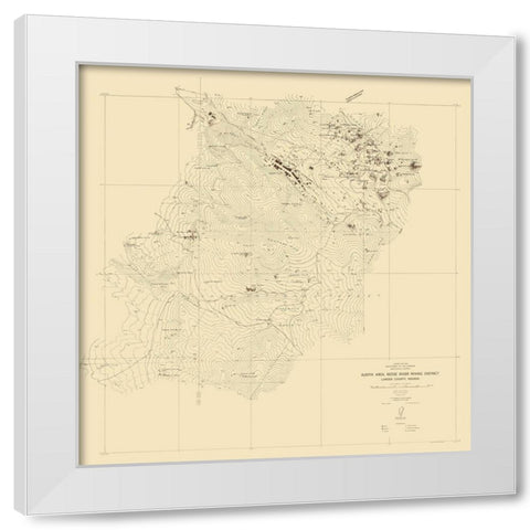 Austin Reese River Mining District Nevada White Modern Wood Framed Art Print by Hodgeson