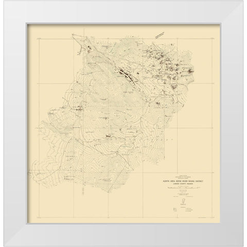 Austin Reese River Mining District Nevada White Modern Wood Framed Art Print by Hodgeson
