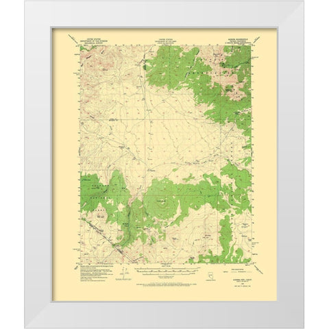 Aurora Nevada California Quad - USGS 1956 White Modern Wood Framed Art Print by USGS